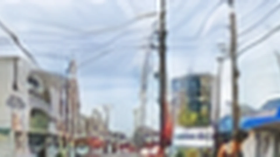 JR赤間駅南口からローソン方面へ向かう道