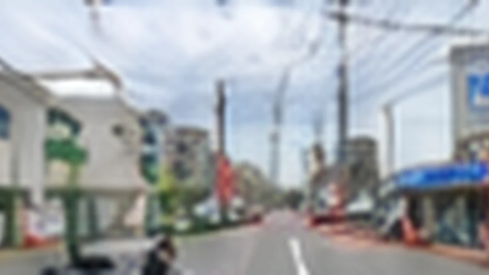 ローソン方面へ進む道路